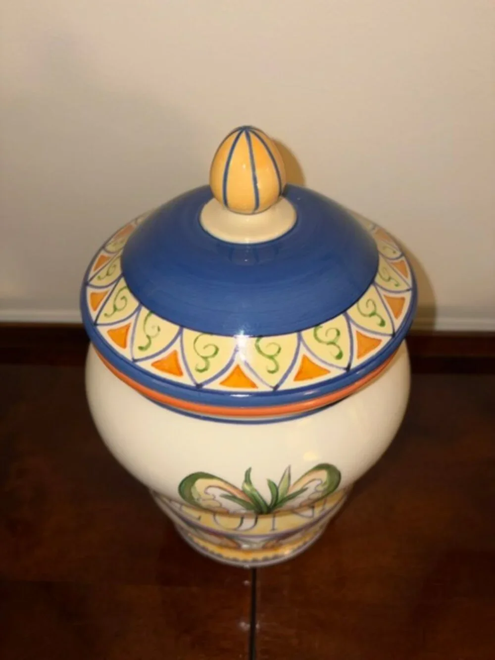 Pfaltzgraff Villa Della Luna Hand-Painted Italian Inspired Canister Jar 10.5